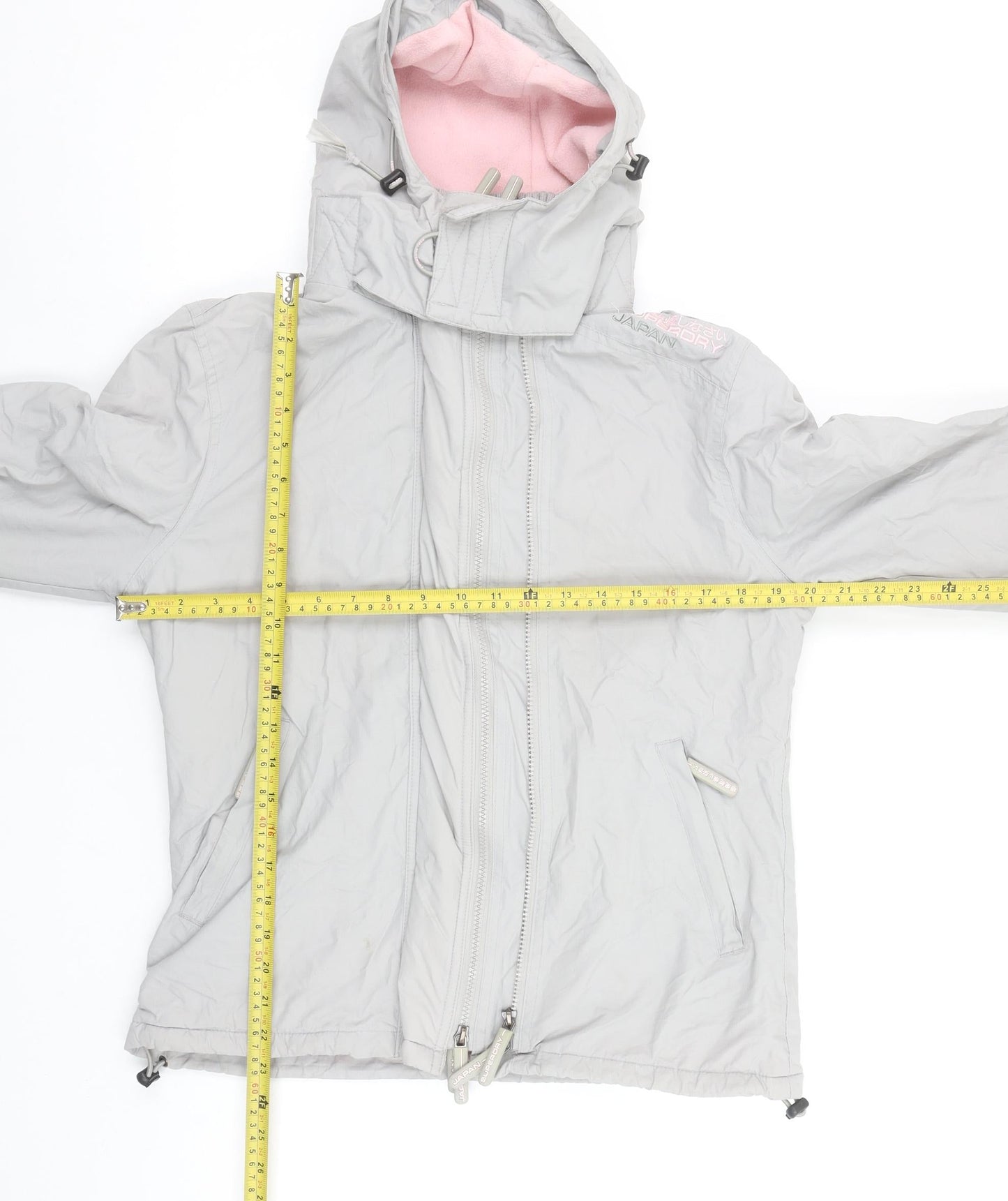 Superdry Women's Grey L Hooded Windbreaker Jacket