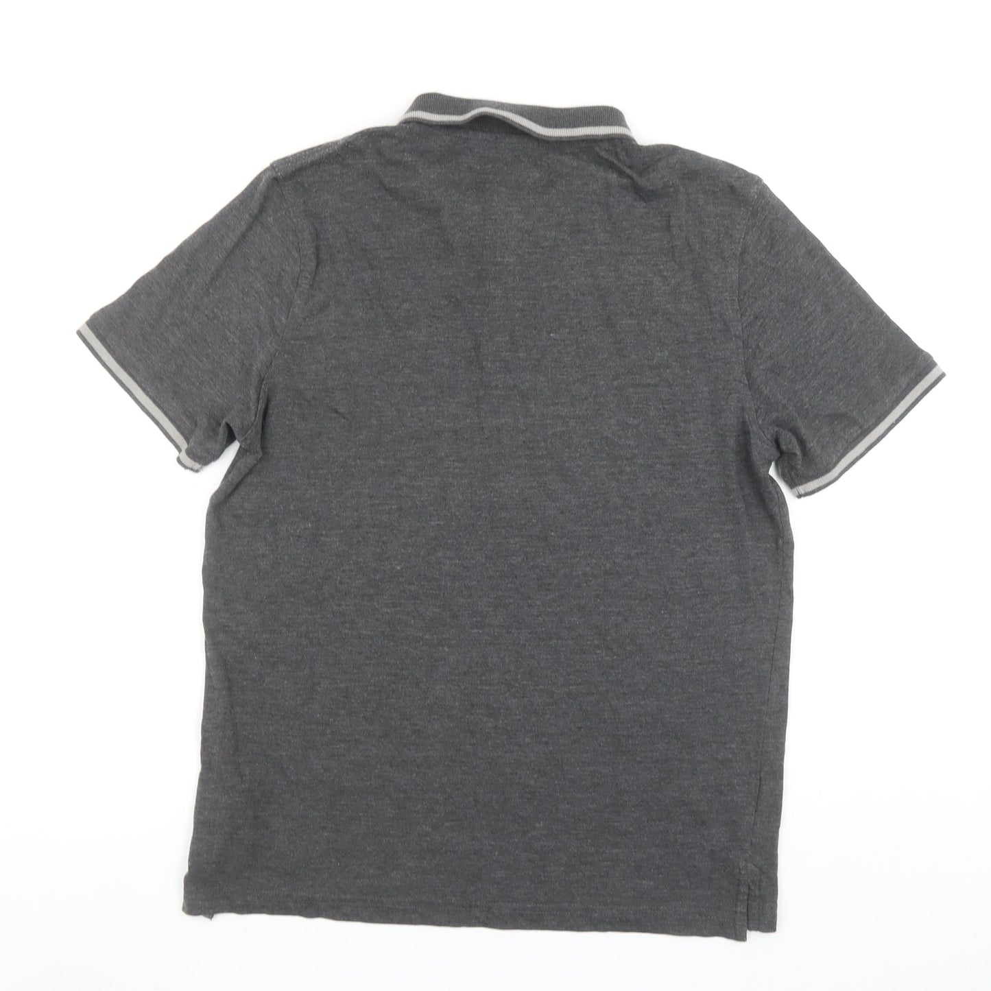 Original Penguin Men's Grey Slim Fit Short Sleeve Polo Shirt M