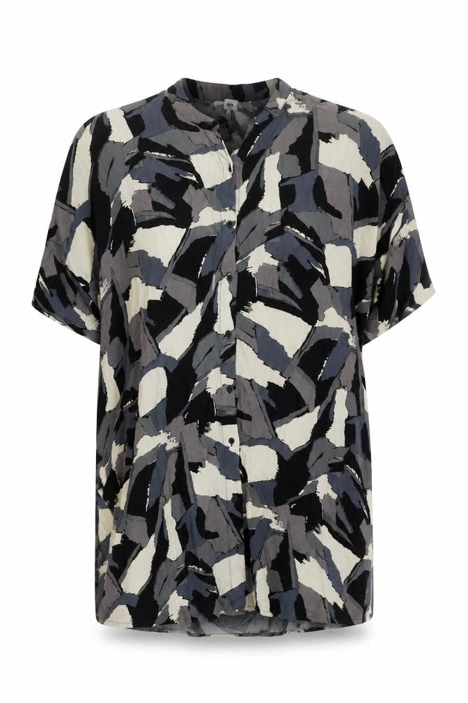 Front view of Kin Women’s Multicoloured Geometric Shift Dress, size UK 14