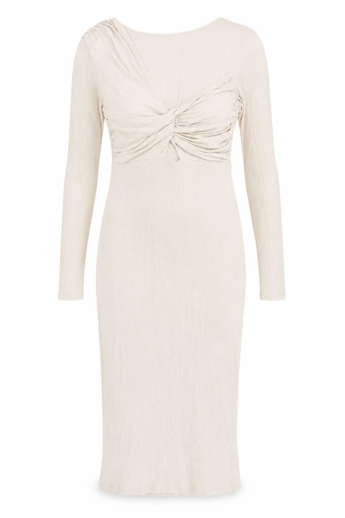 ASOS DESIGN Women Beige Size 10 Bodycon Midi Dress Long Sleeve