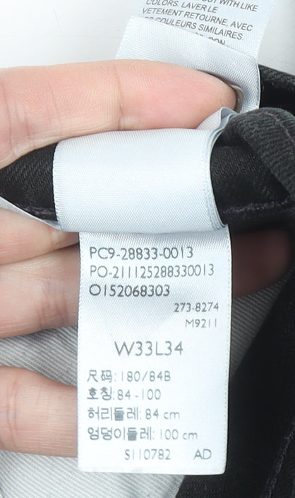 Levi's Premium Men's Black Slim Straight Jeans W33 L34