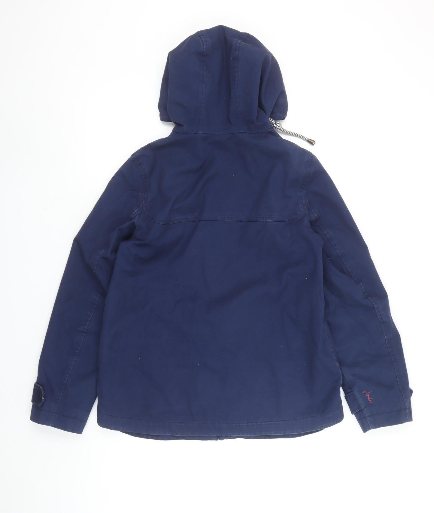 Joules Women's Blue Hooded Waterproof Rain Coat Jacket Size 10