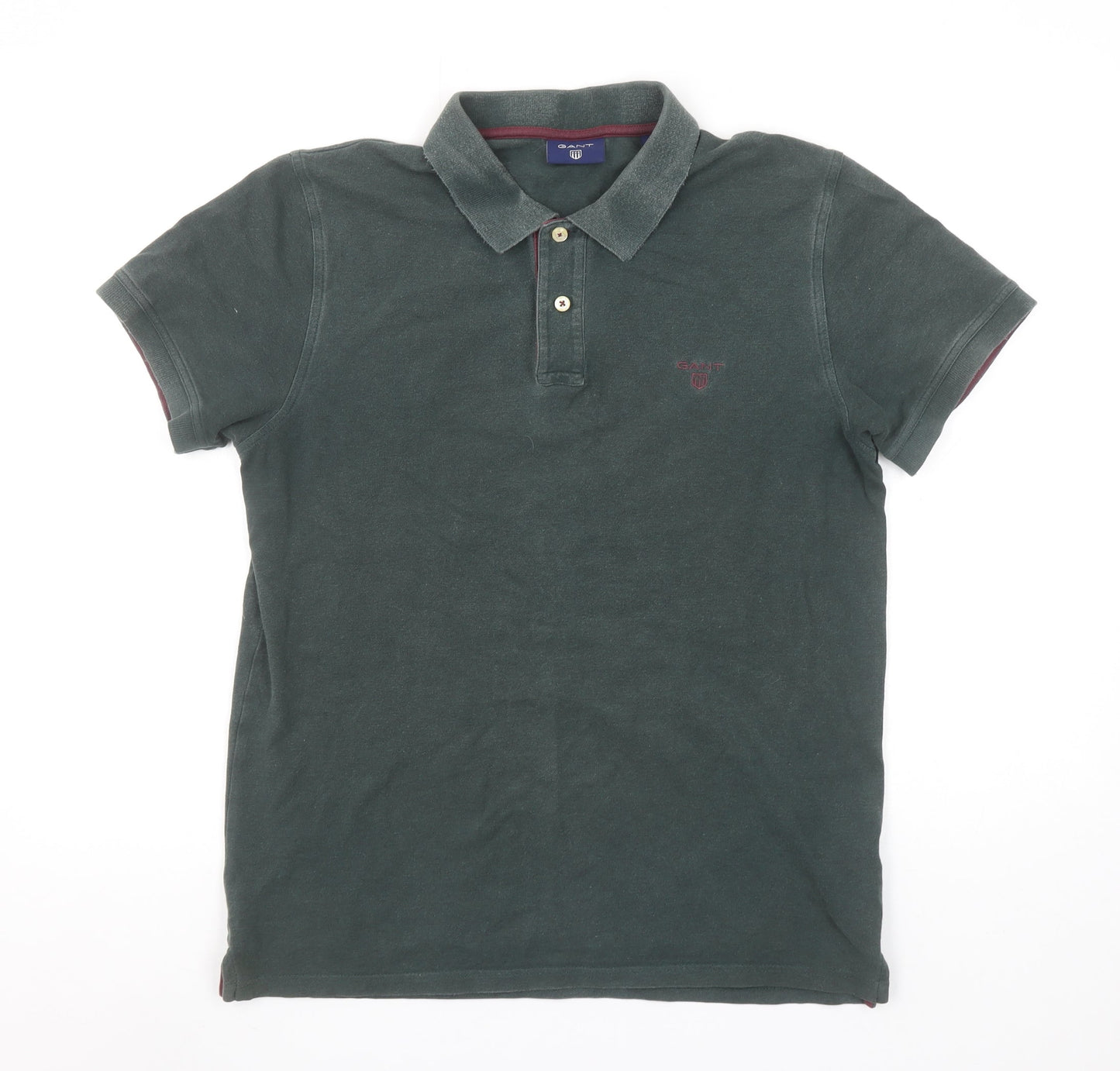 Gant Men's Green Short Sleeve Cotton Polo Shirt Size M