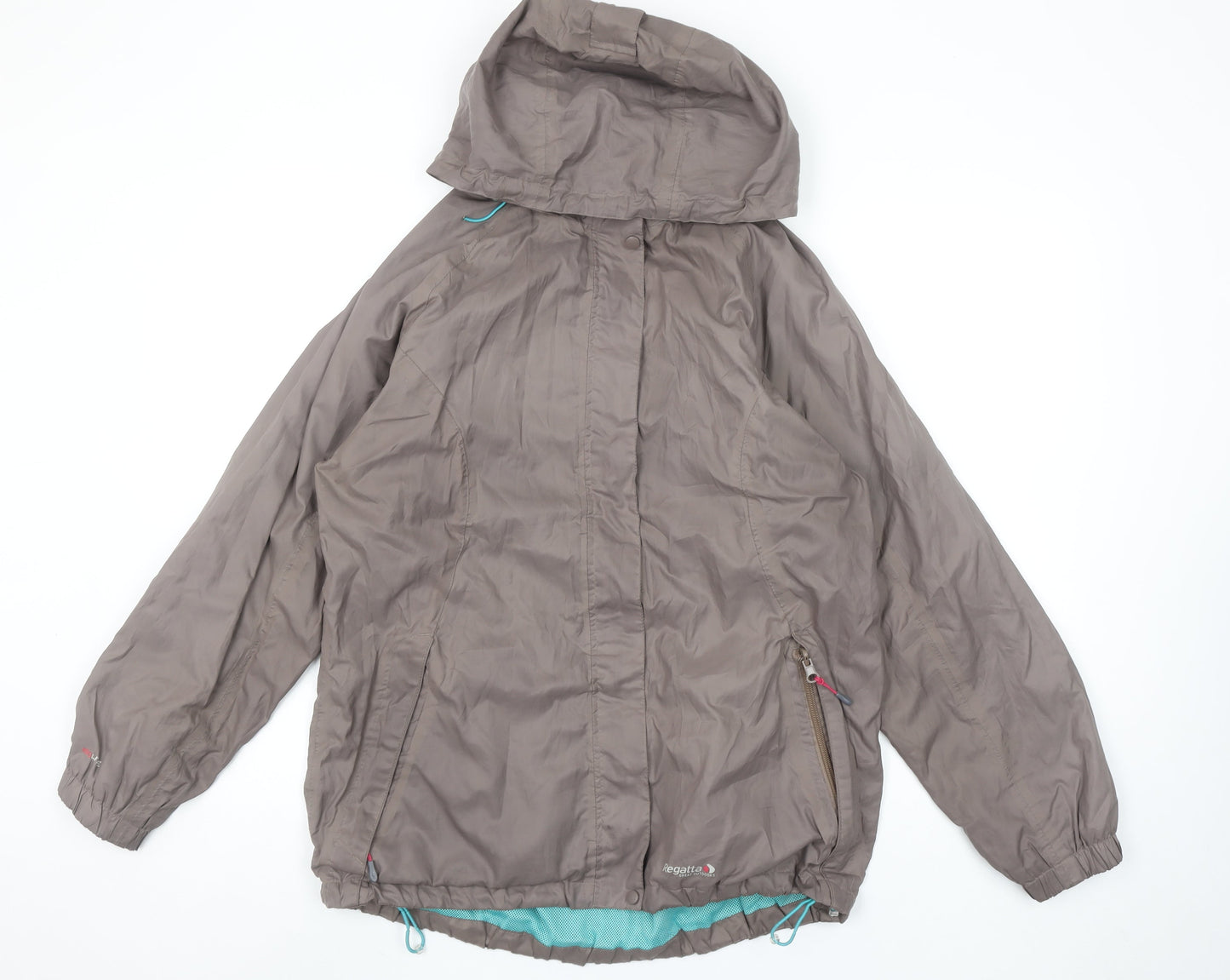 Regatta Women’s Brown Hooded Waterproof Jacket UK 14 Rain Coat