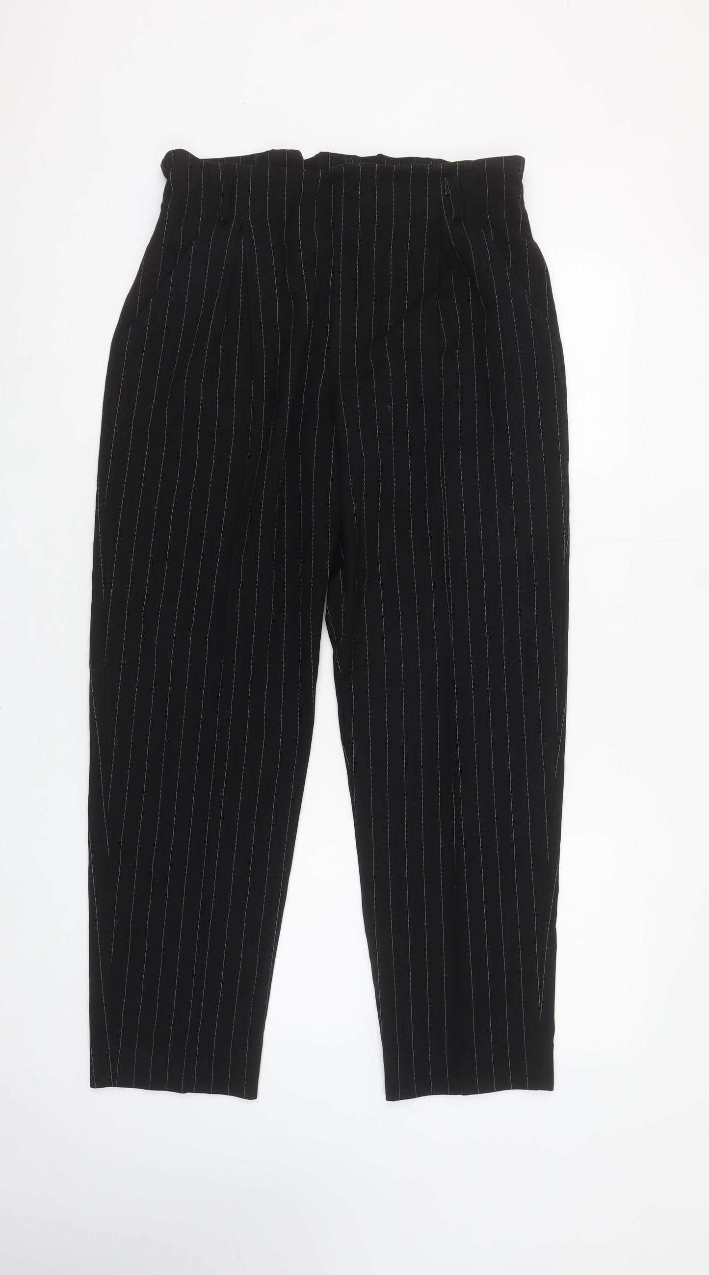 Kocca Women’s Black Pinstripe Tapered Trousers Size 18