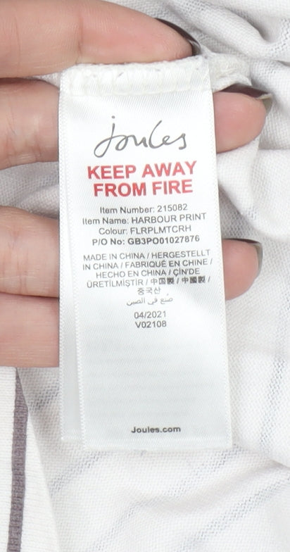 Joules Womens Harbour Floral Stripe Long Sleeve Cotton T-Shirt UK 12