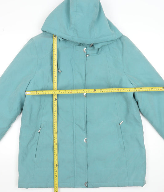 Klassik Womens Green Hooded Parka Jacket Size 14 Water Resistant