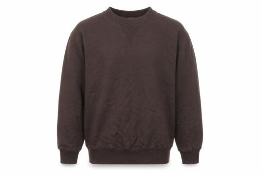 Front view of ASOS DESIGN Men's Brown Crew Neck Cotton Sweatshirt, size S