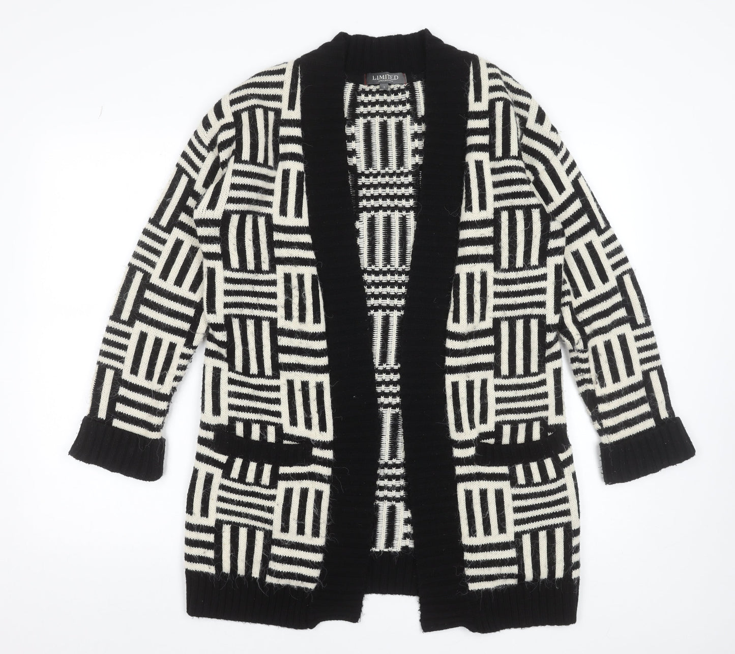 Marks and Spencer Women’s Black White Geometric Knit Cardigan Small