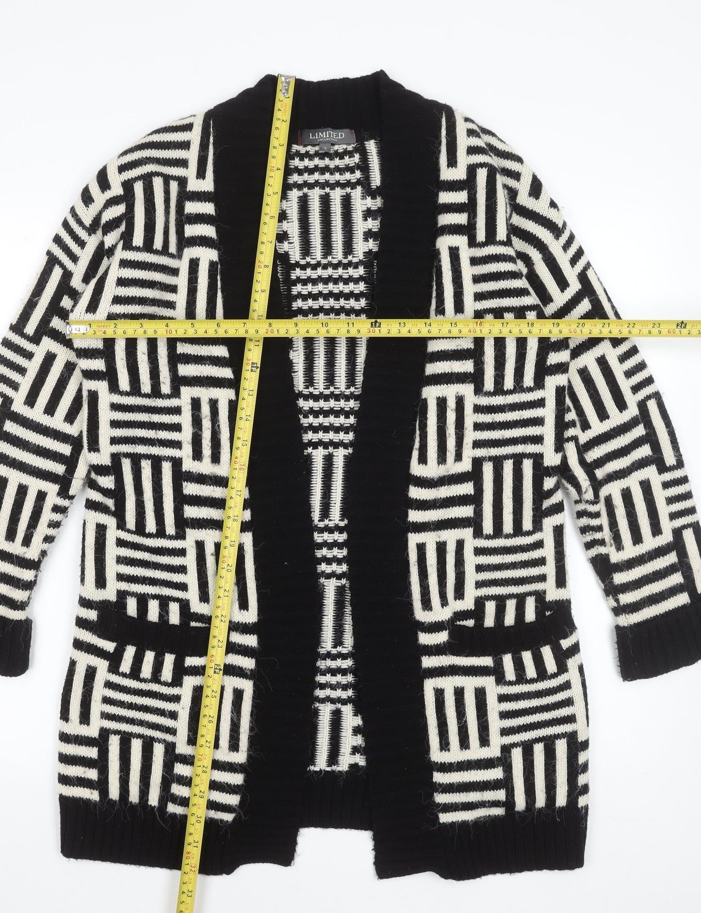 Marks and Spencer Women’s Black White Geometric Knit Cardigan Small