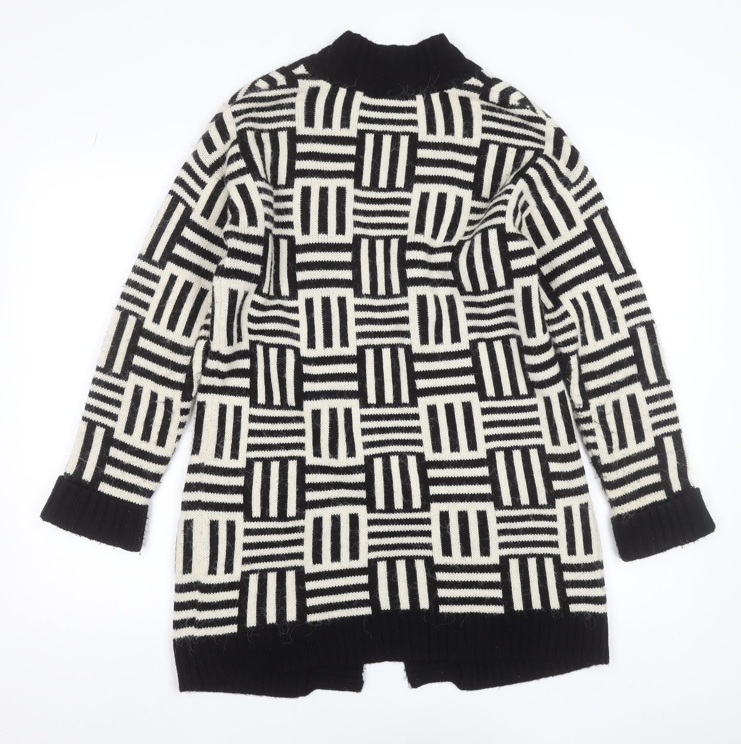 Marks and Spencer Women’s Black White Geometric Knit Cardigan Small