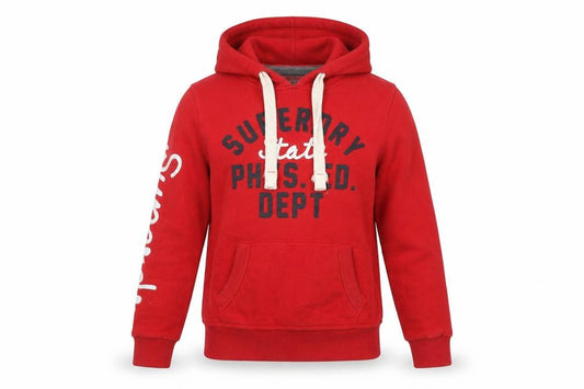 Womens UK XS Regular Superdry Red Pullover Hoodie