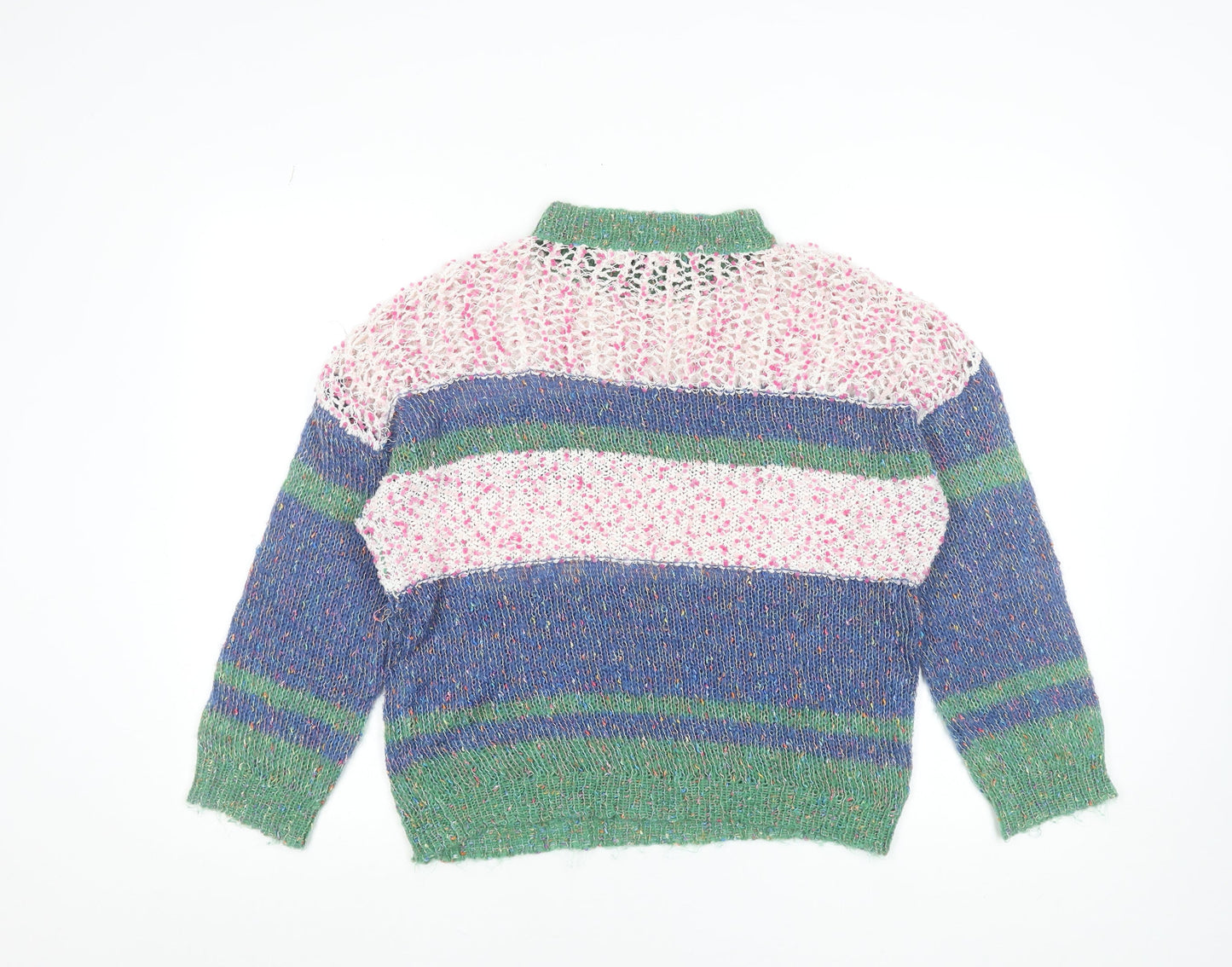 Sweewë Paris Women’s Multicoloured Striped Chunky Knit Pullover Jumper M