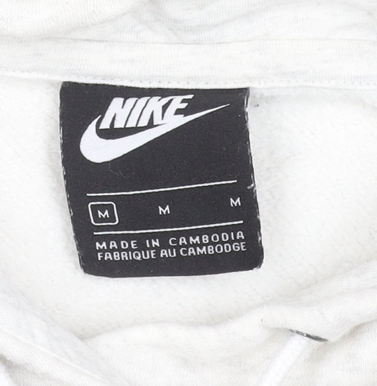 Nike Women’s Grey Hoodie Medium Pullover Fleece Cotton Blend