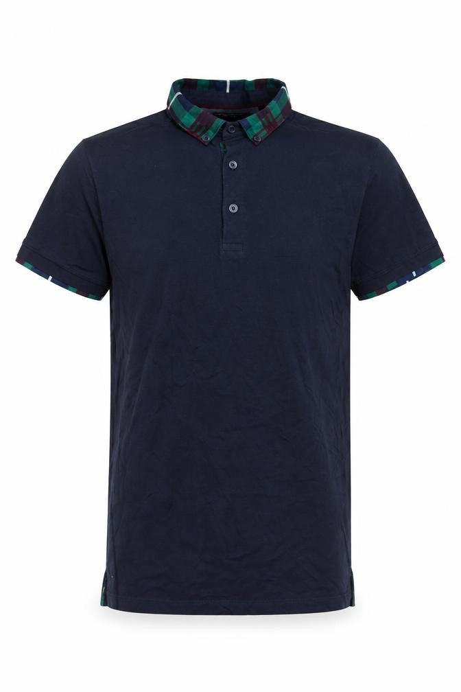 Next Boys Blue Cotton Polo Shirt 14 Years Short Sleeve Collared Top