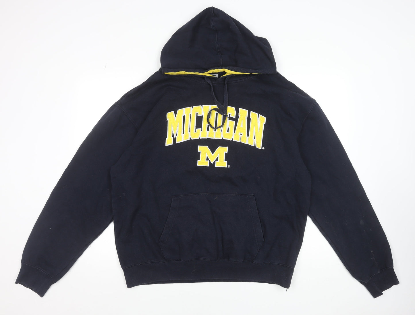 Stadium Athletics Men’s Blue 2XL Pullover Hoodie Michigan Logo Sweatshirt