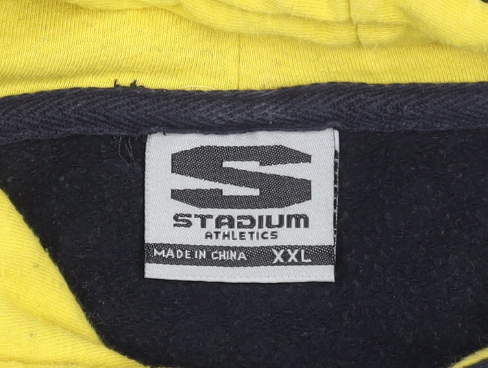 Stadium Athletics Men’s Blue 2XL Pullover Hoodie Michigan Logo Sweatshirt