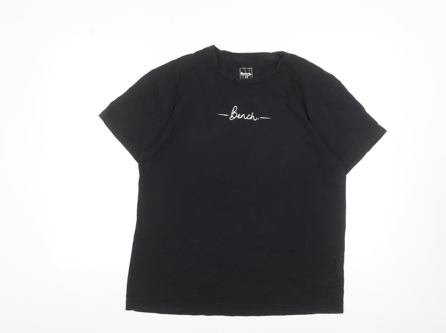 Bench Womens Black Cotton Crew Neck Short Sleeve T-Shirt UK 12