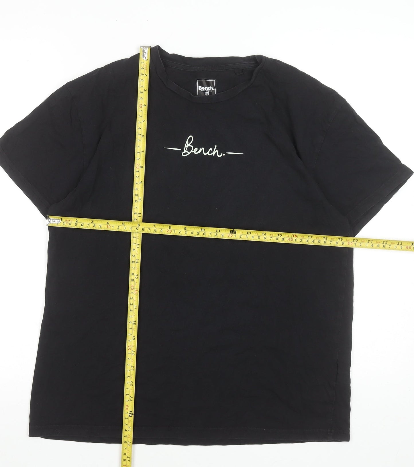 Bench Womens Black Cotton Crew Neck Short Sleeve T-Shirt UK 12