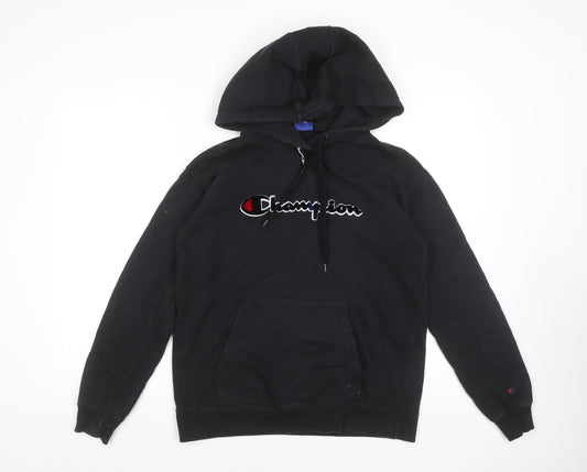 Mens UK S Regular Champion Black Pullover Hoodie