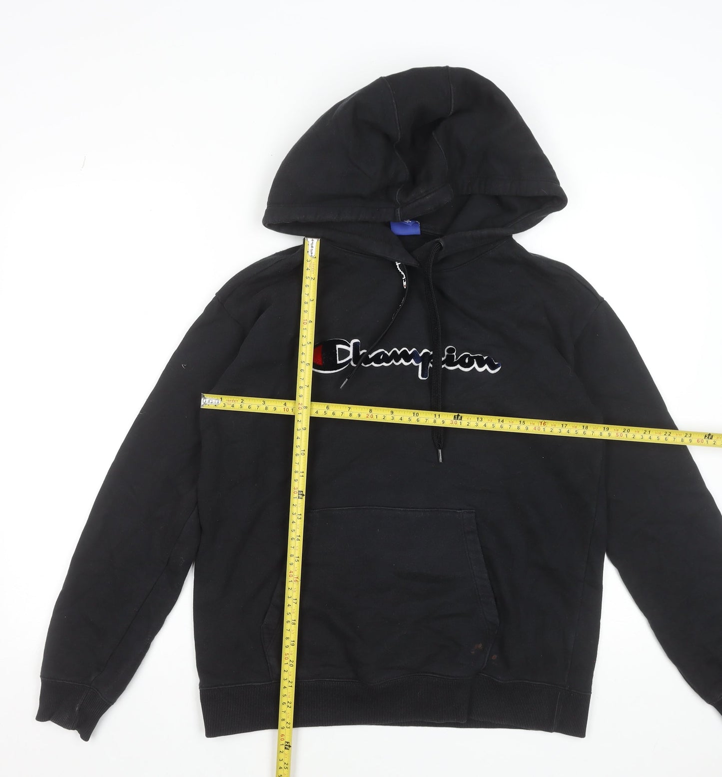 Mens UK S Regular Champion Black Pullover Hoodie