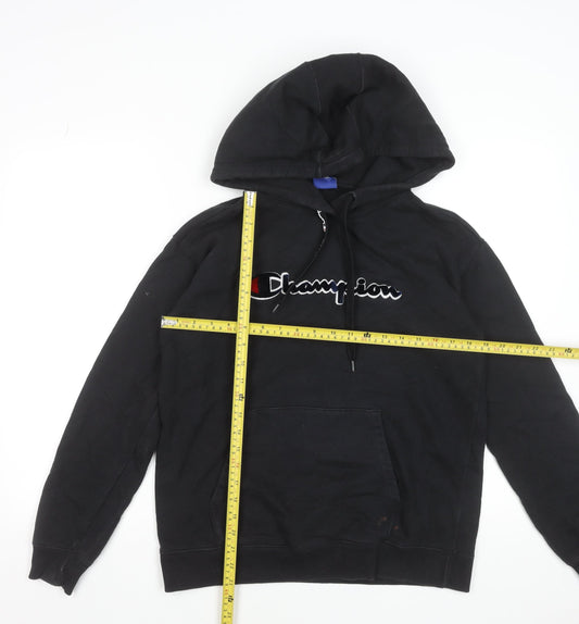 Mens UK S Regular Champion Black Pullover Hoodie