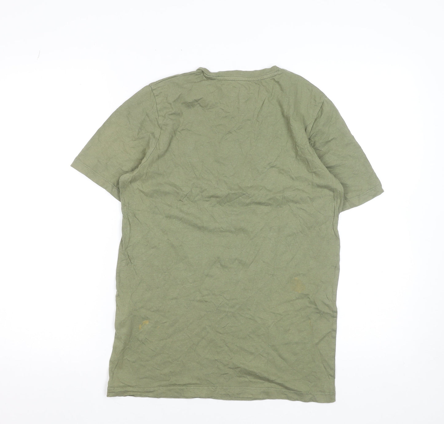 Jack & Jones Men's Green Graphic Print Cotton T-Shirt Size S