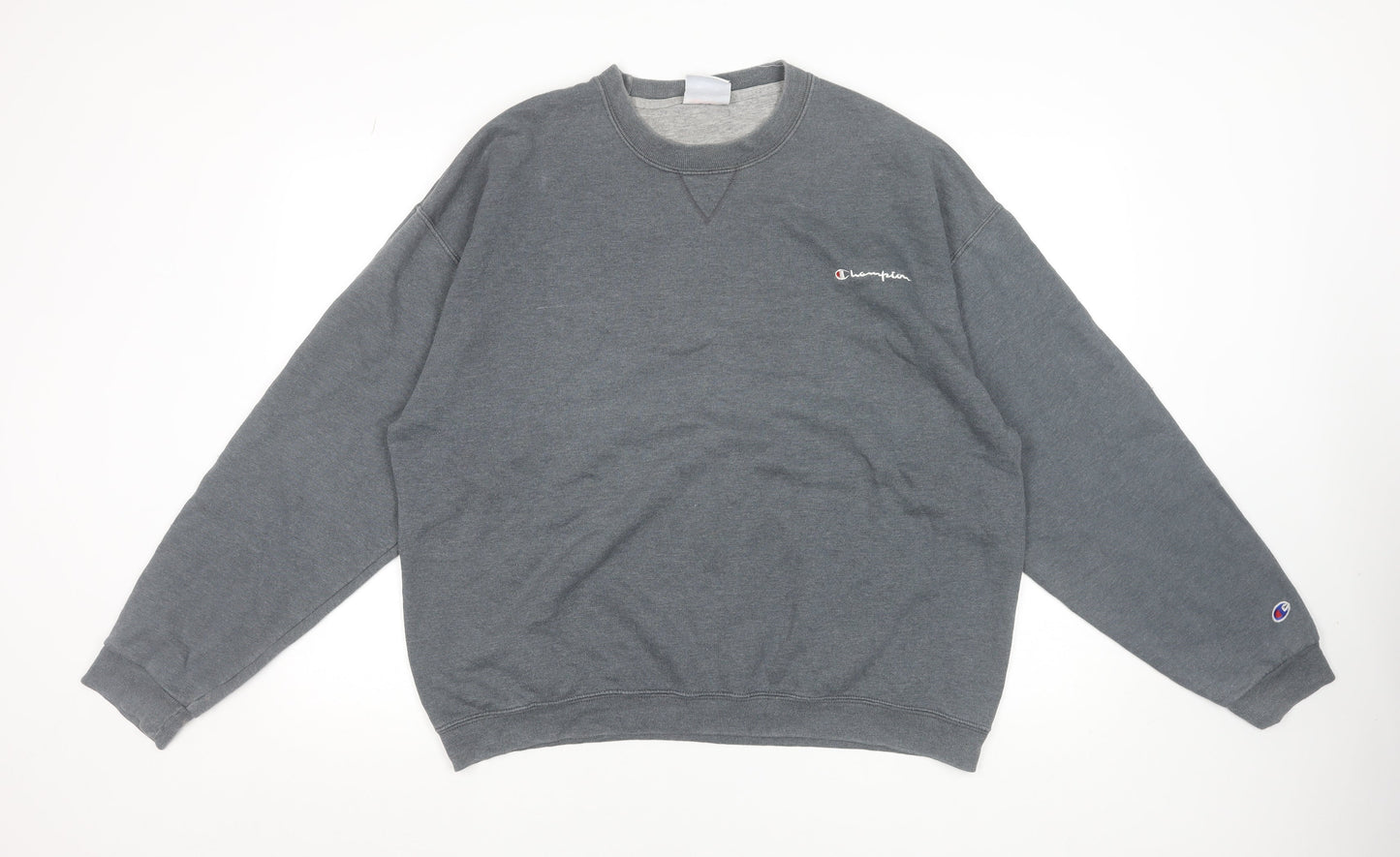 Champion Men's Grey Pullover Sweatshirt Size M Crew Neck Logo