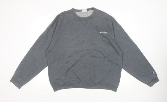 Champion Men's Grey Pullover Sweatshirt Size M Crew Neck Logo