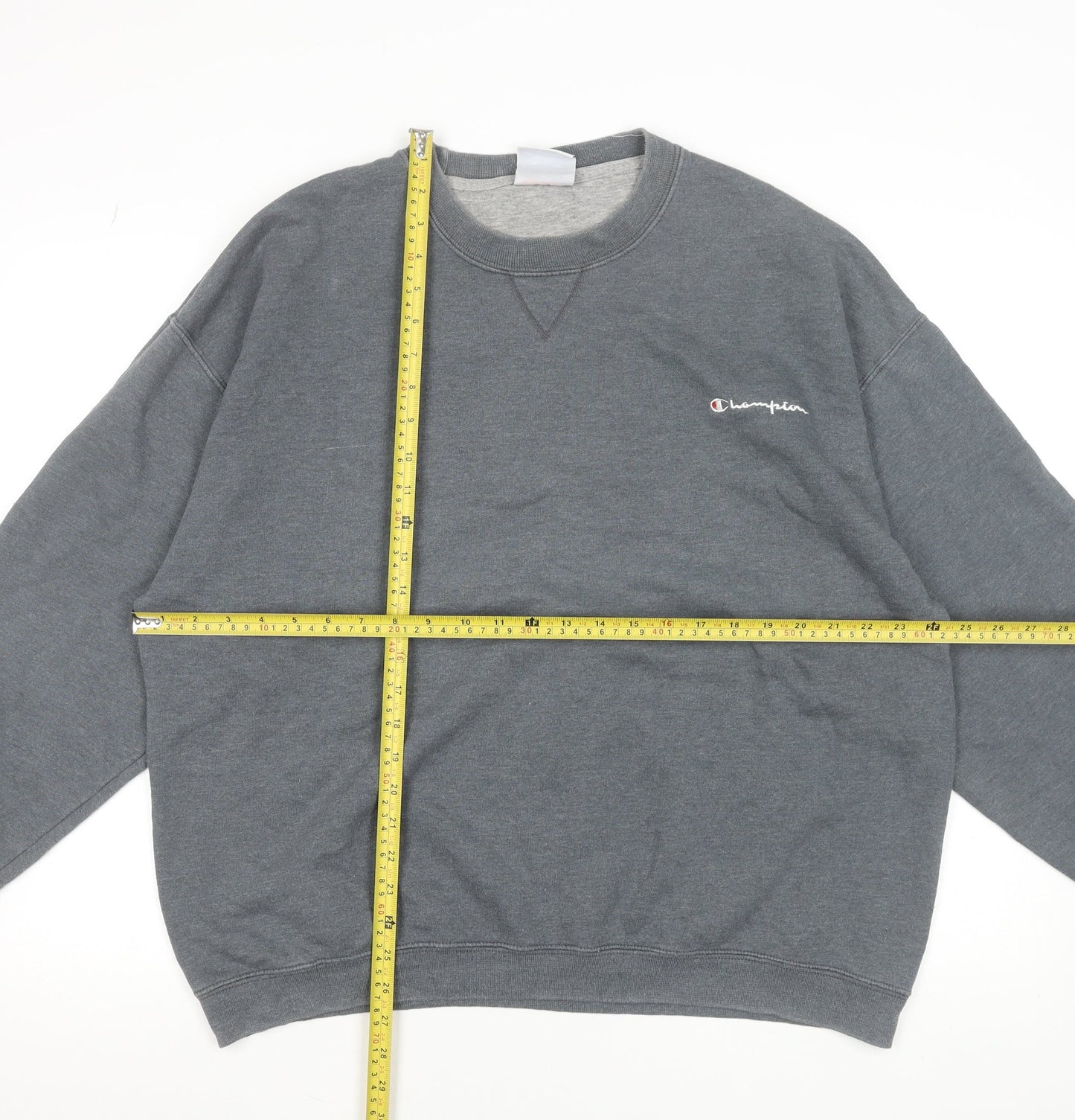 Champion Men's Grey Pullover Sweatshirt Size M Crew Neck Logo