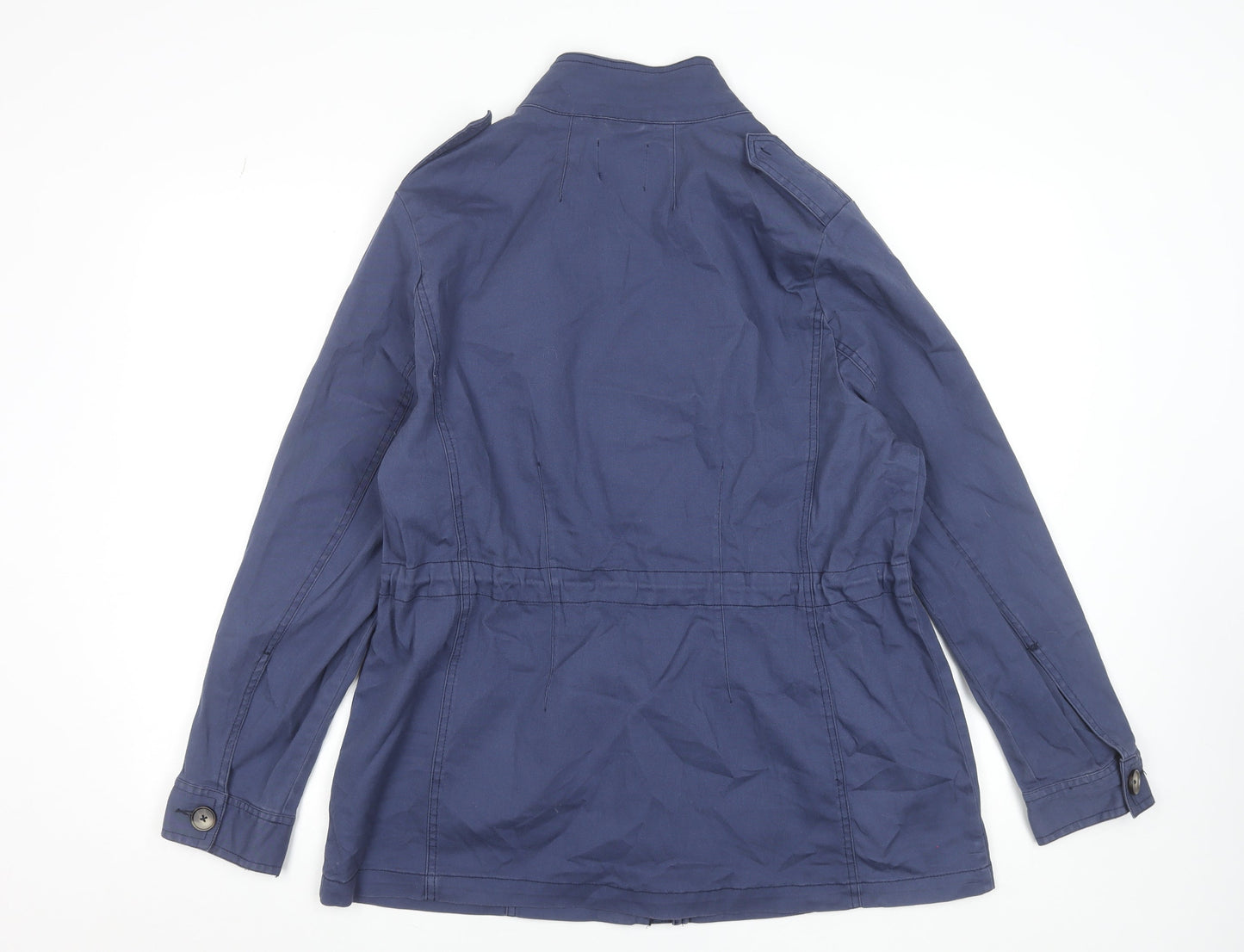 JD Williams Women's Blue Cotton Military Jacket Size 16