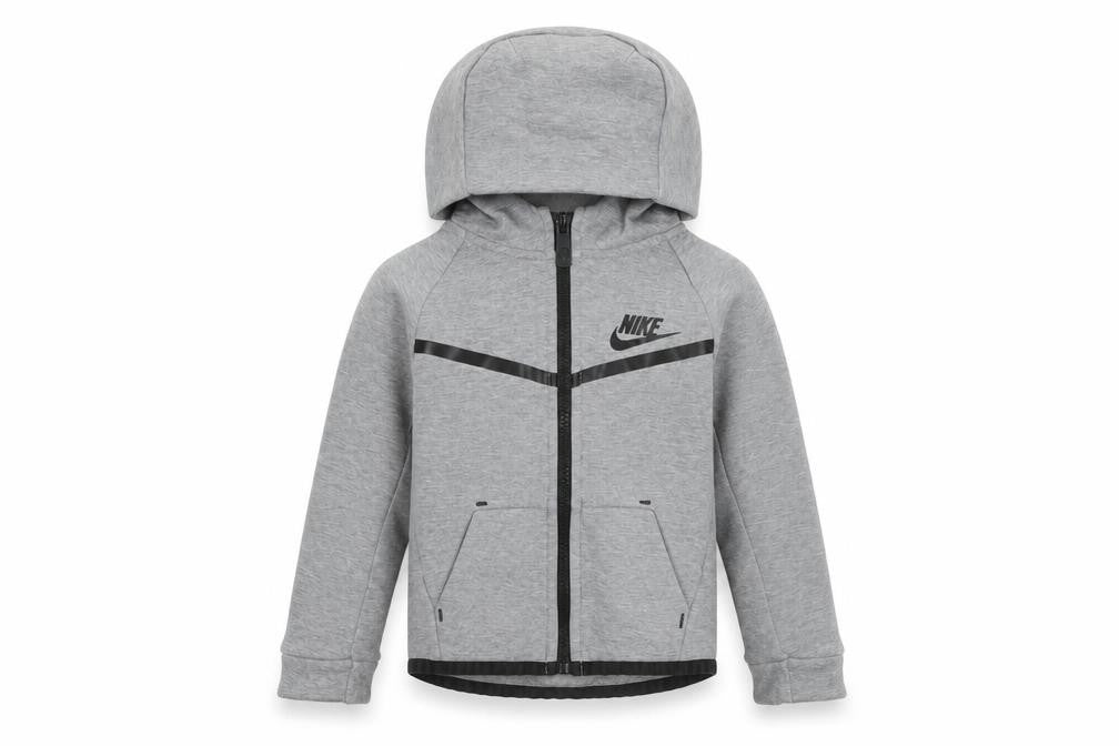 Nike Boys Grey Full Zip Hoodie 2-3 Years Hooded Sweatshirt