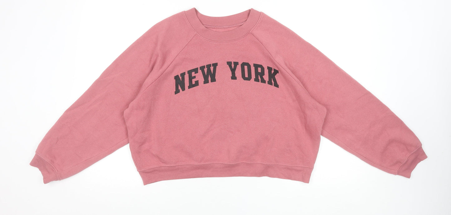 Torkia Apparel Women’s Pink New York Pullover Sweatshirt Size M