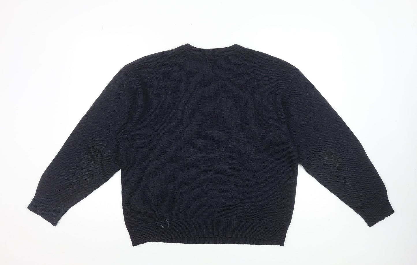 Lacoste Men's Blue Cable-Knit Wool Blend Pullover Jumper L