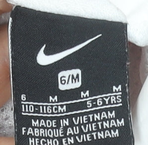 Nike Girls White Pink Floral Windbreaker Jacket Hooded 5-6 Years Polyester