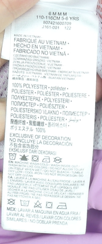 Nike Girls White Pink Floral Windbreaker Jacket Hooded 5-6 Years Polyester