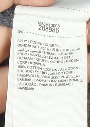 Superdry Men's Grey Long Sleeve Henley Cotton T-Shirt Size L