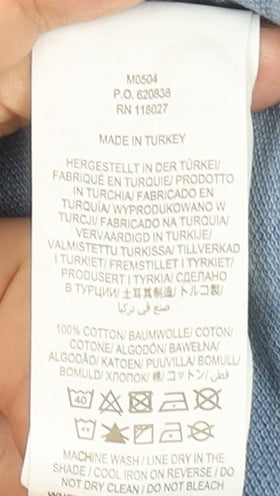 Boden Men's Blue Cotton Short Sleeve Polo Shirt Size L