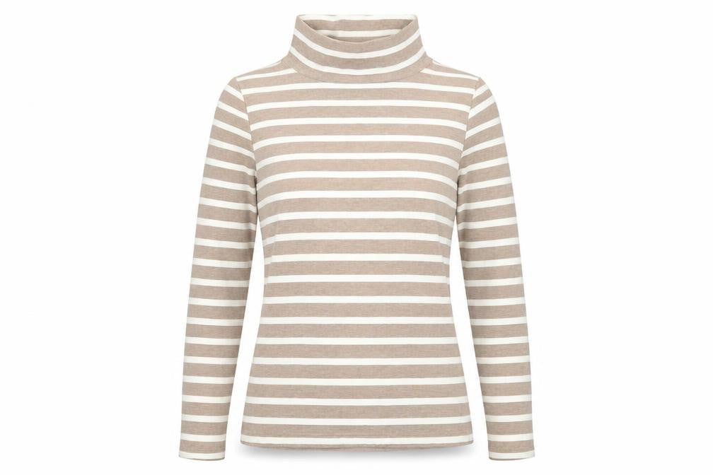 Womens UK Size S Lands' End Beige Cotton Blend T-Shirt