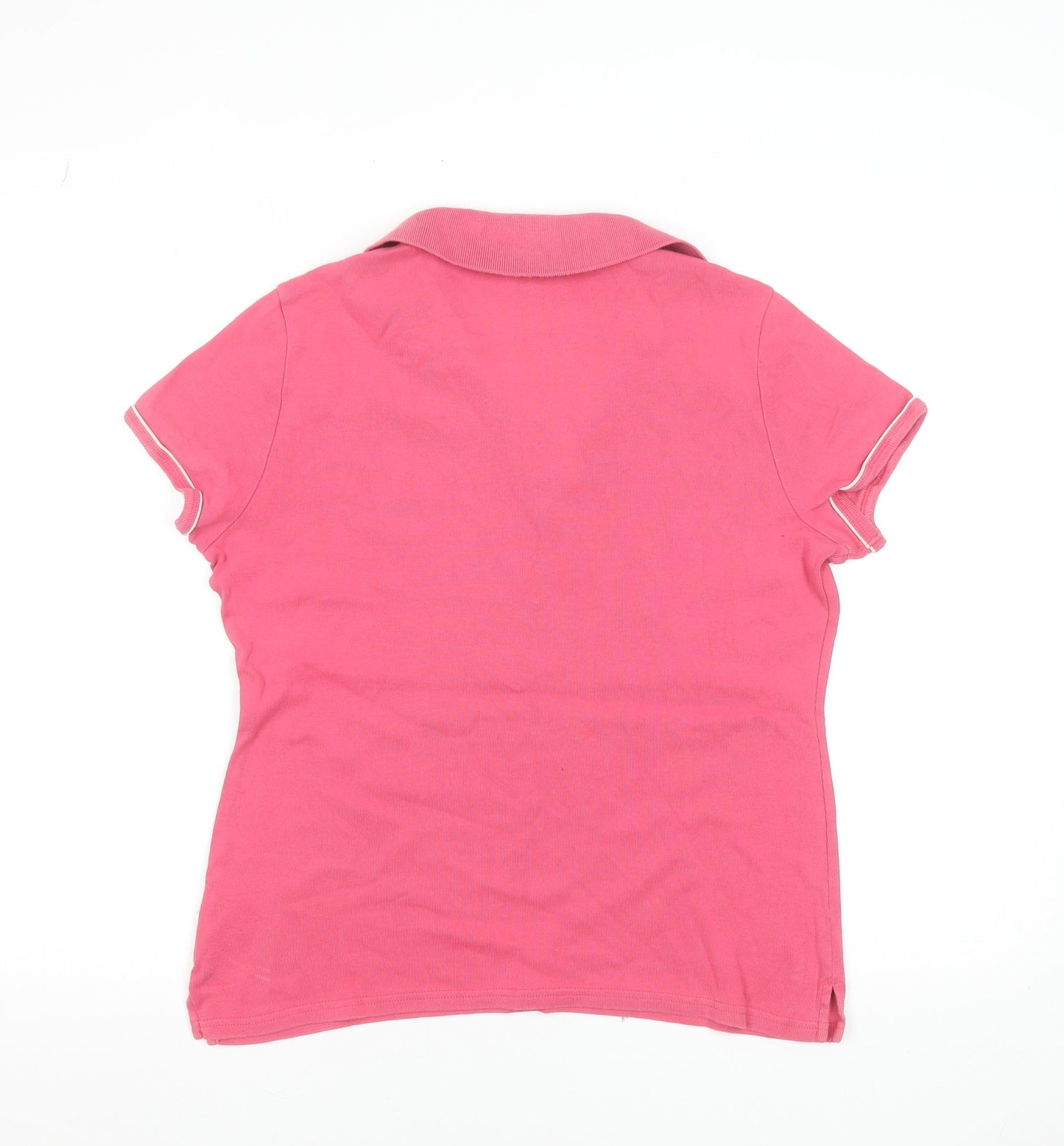 Tommy Hilfiger Women’s Pink Cotton Short Sleeve Polo Shirt Size L