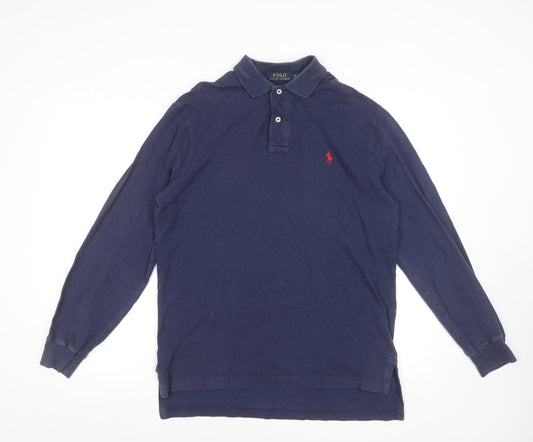 Ralph Lauren Men's Blue Long Sleeve Cotton Polo Shirt M