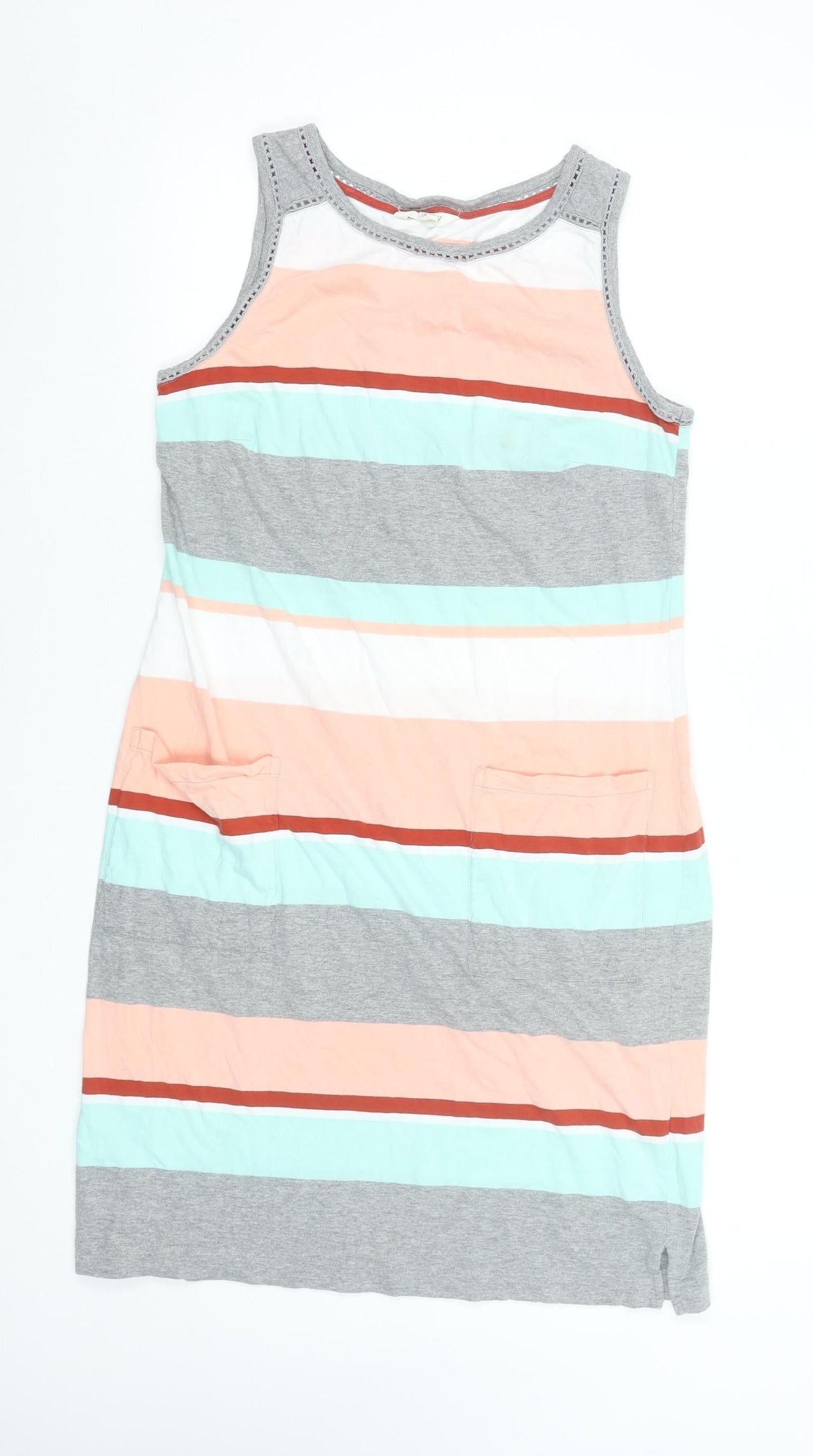 White Stuff Women’s Multicoloured Size 12 Sleeveless Tank Dress