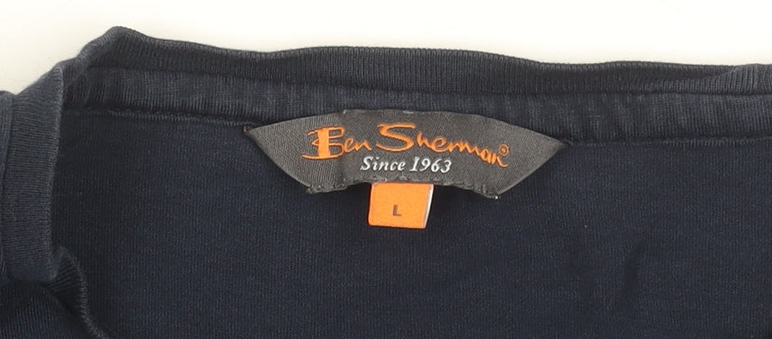 Ben Sherman Men's Blue L Crew Neck Pocket T-Shirt 100% Cotton