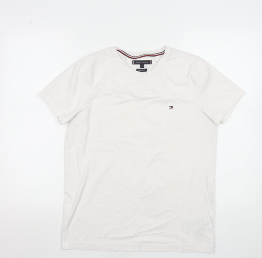 Tommy Hilfiger Men White M Extra-Slim Crew Neck T-Shirt