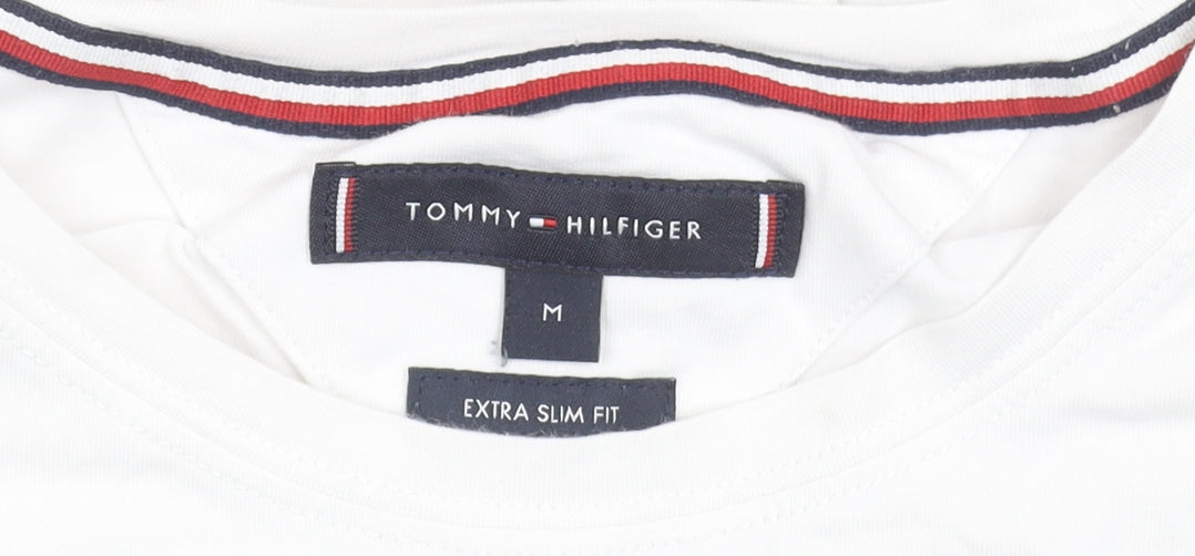 Tommy Hilfiger Men White M Extra-Slim Crew Neck T-Shirt