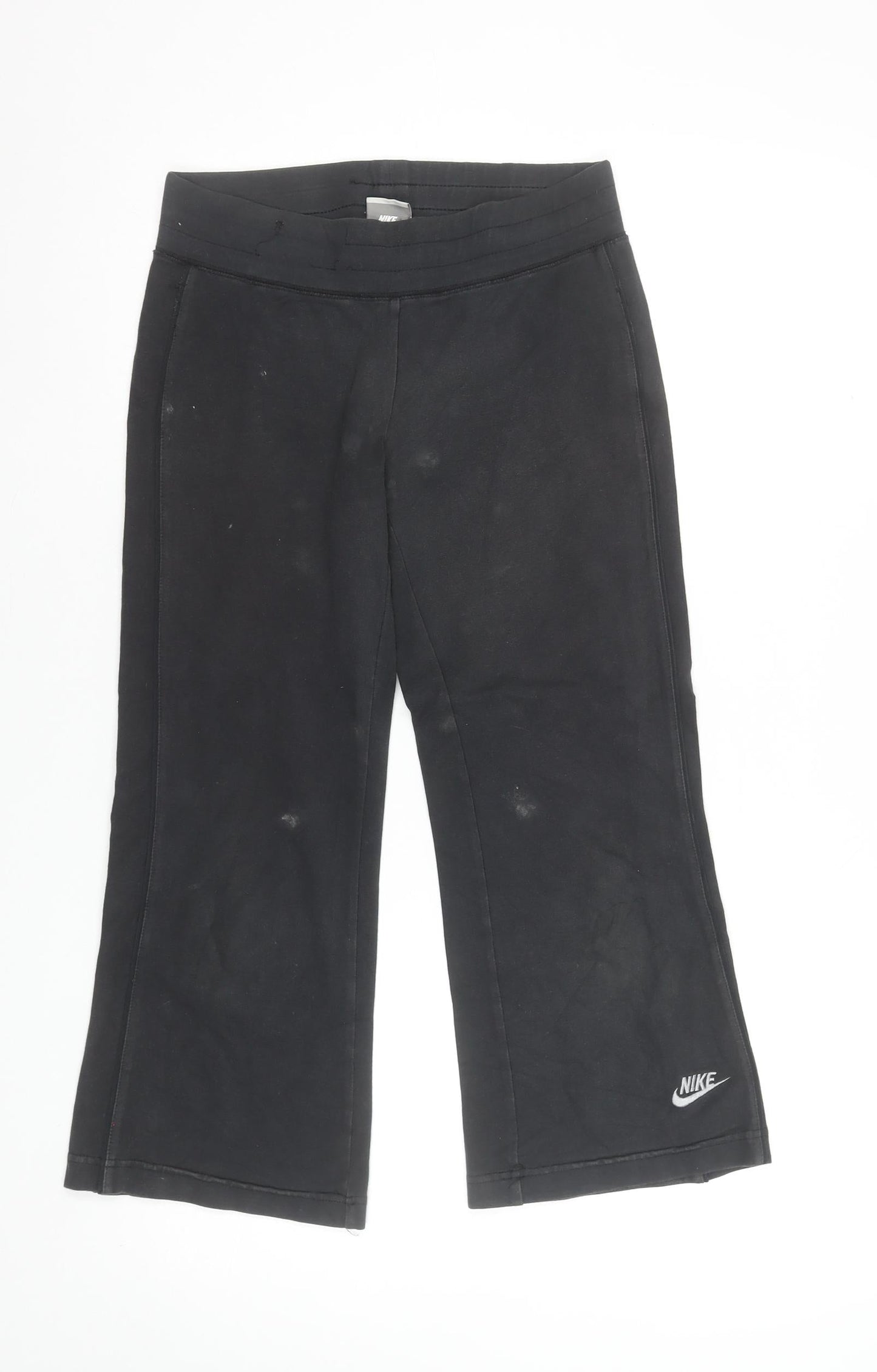 Nike Womens Black Cotton Stretch Cropped Trousers Size S