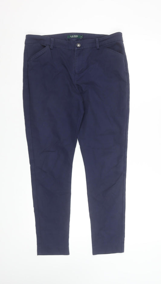 Ralph Lauren Women's Blue Chino Slim Trousers Size 10