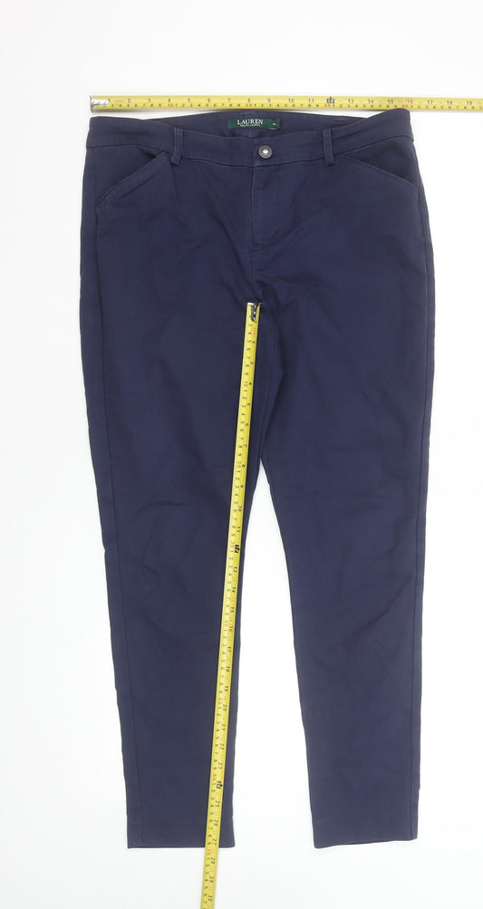 Ralph Lauren Women's Blue Chino Slim Trousers Size 10