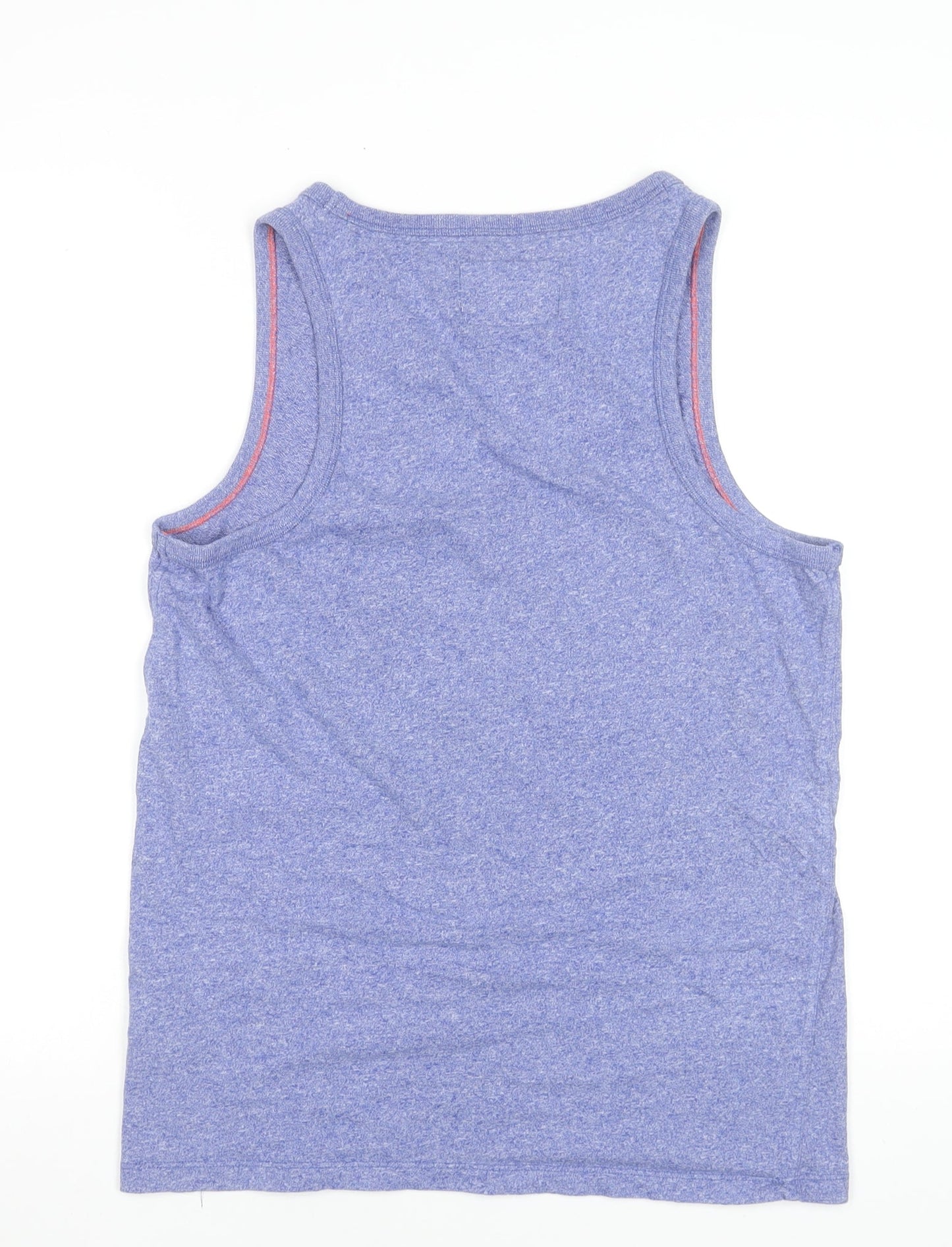 Superdry Men's Blue Sleeveless Crew Neck Cotton T-Shirt Size L