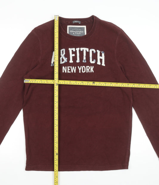 Abercrombie & Fitch Men's Brown Long Sleeve Muscle Fit T-Shirt Size S